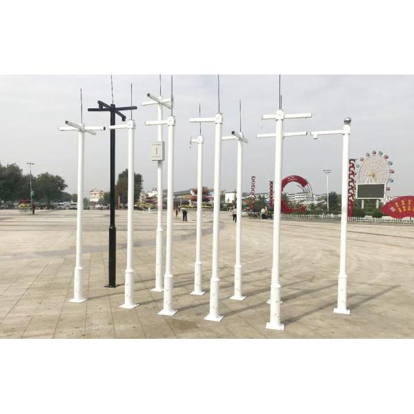 Tapered L Shaped Galvanized Solar CCTV Pole Camera Mounting Extension Q460