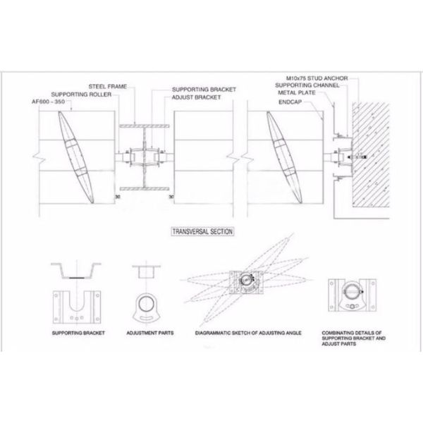 Energy Efficient Extruded Aluminum Sun Shade Louvers Mill Finish Tinted Glass