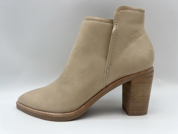 Womens Slip On Genuine Leather High Heel Dress Boots , Pink Fashion Ankle Boots