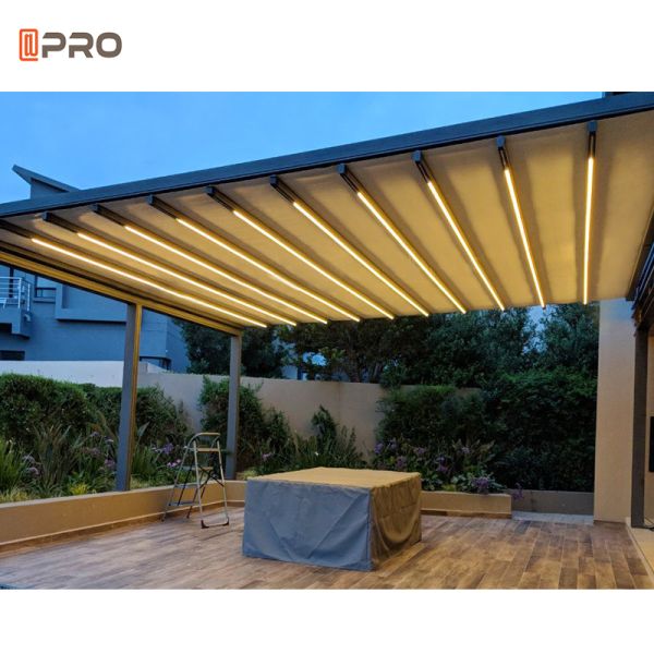 Aluminum Electrical Patio Awning Windproof Waterproof Pergola Retractable Awning
