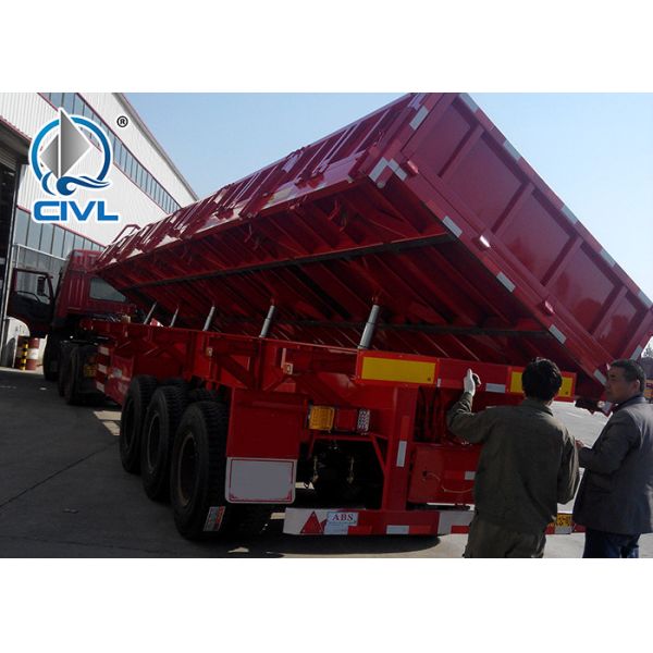 SINOTRUK Front Lifting 50 Ton 3 Axle Semi Trailer Dump Truck