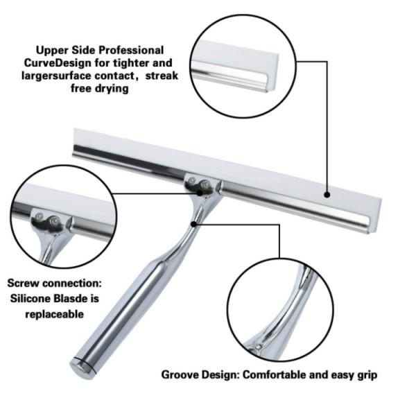 Small Glass Window Squeegee Shower Doors Bathroom Car Mirror Glass Wiper Scraper