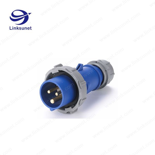 16A / 32A / 63A / 125A PA66 red / blue Circular Connector Cable Assembly With
