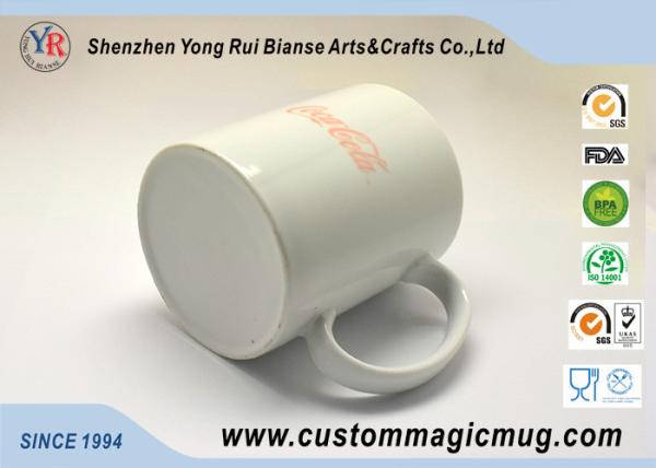 Custom 11oz Cola Eco Friendly Mugs White Porcelain Beautiful Straight Shape