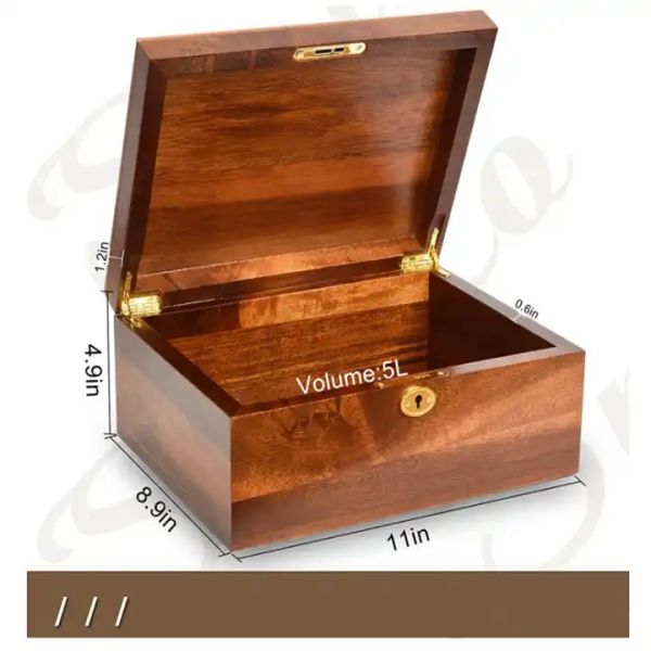 Acacia Wood Decorative Wooden Packaging Box Hand Crafted Wooden Box With Hinged Lid
