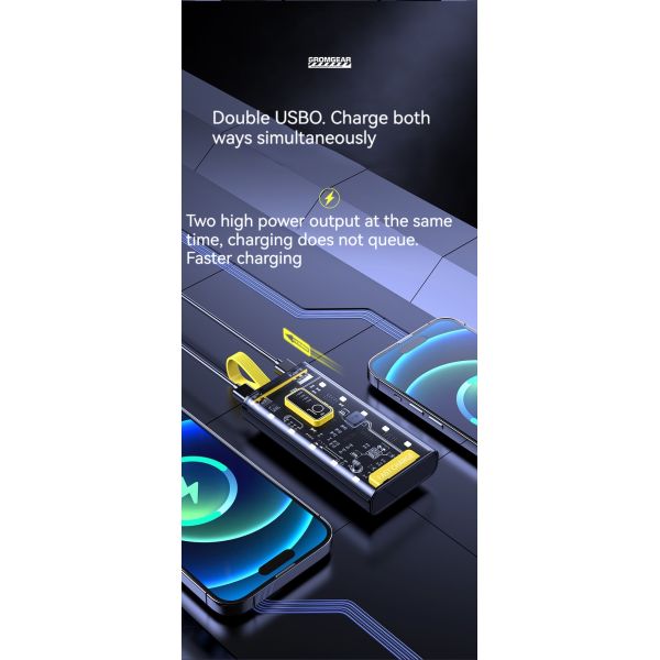 TYPE-C Input Interface Power Bank Transparent 10000mAh Mobile Power Supply for iPhone 15 14