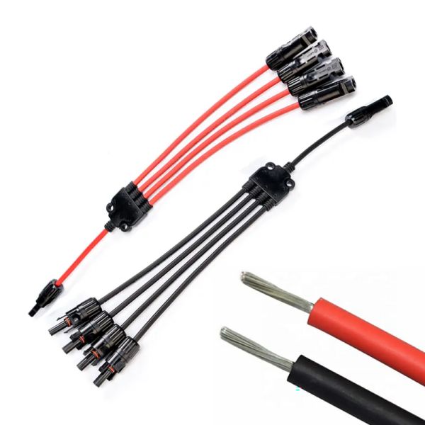 XLPO Insulation 10awg 6mm 1 to 4 Y Type H1z2z2-k Solar Panel Extension Cable 12awg for Sustainable Solar Solutions
