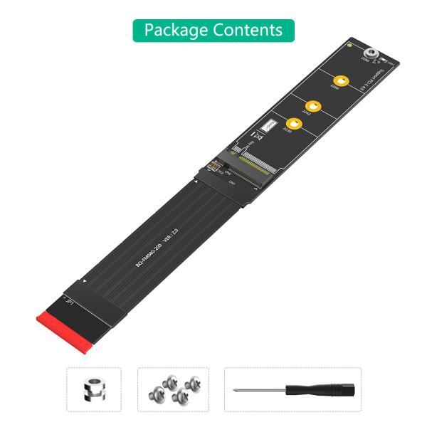 Upgrade Version 180 Degree NGFF M.2 M-Key NVME SSD Extension Cable 3.3V Power LED Status Light