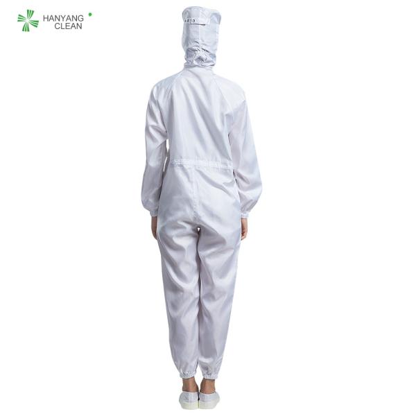 O anti macacão estático da sala de limpeza do ESD conecta com Hood Dust Free Coverall