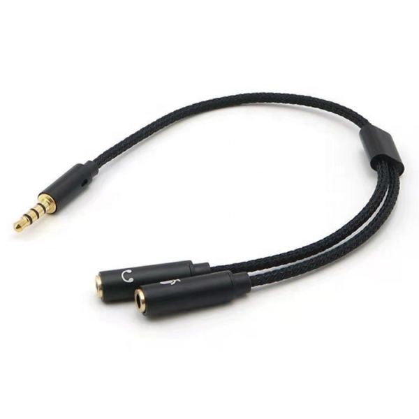 1 Input to 2 Output Y Shape 3.5mm AUX Stereo Audio Mic Headphone Splitter Adapter Cable