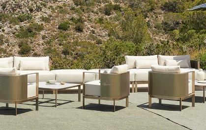 High End Stainless Steel Frame Modern Outdoor Garden Furniture Sofa Lounge Chair Set