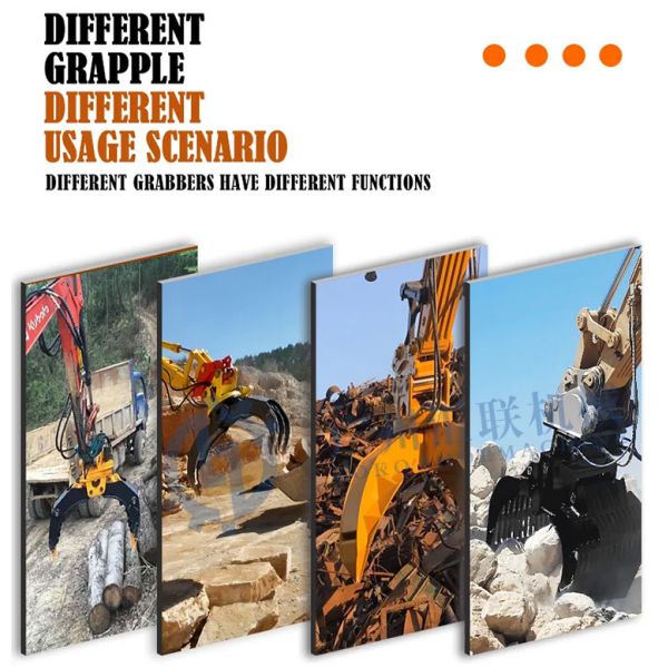 36 Tons 40 Tons Digging Grab Excavator Scrap Grab Bucket Orange Peel Grapple For Hydraulic Excavator