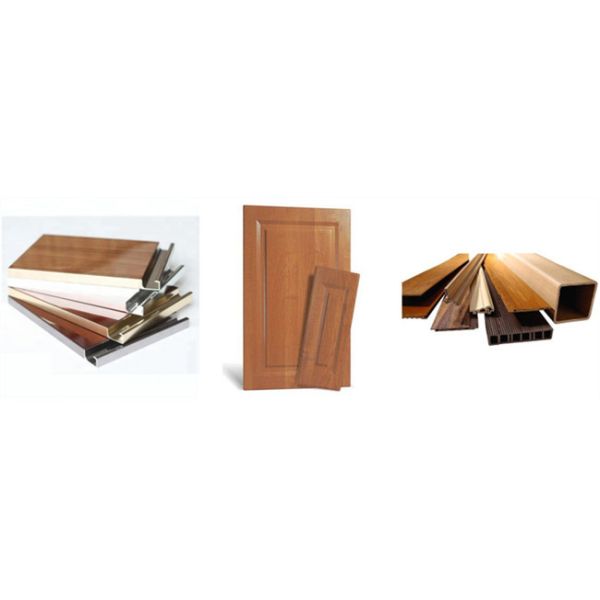 Виниловая ПВХ декоративная фольга с рельефной текстурой дерева для обертывания профильной дверной рамы