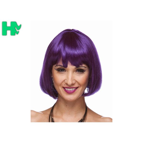 Bobo Style Synthetic Cosplay Wigs Short Straight Silver White Color Clown Party