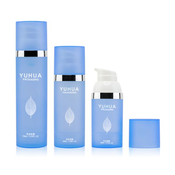 Замороженный голубой насос бутылки 30Ml 50Ml 75Ml безвоздушный с крышкой