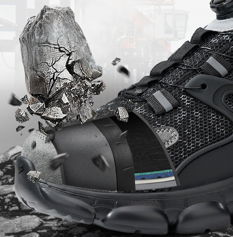 Men's Safety Work Shoes with Steel Toe Breathable Puncture-Resistant Lightweight Protective Shoes
