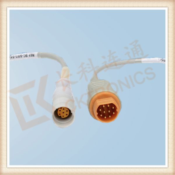 Male IBP Converter Pressure Transducer Cable  10 Pin Siemens Draeger