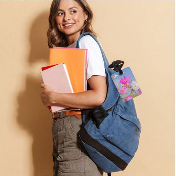 PU Leather Sublimation Luggage Tag Blanks Custom Bag Tags