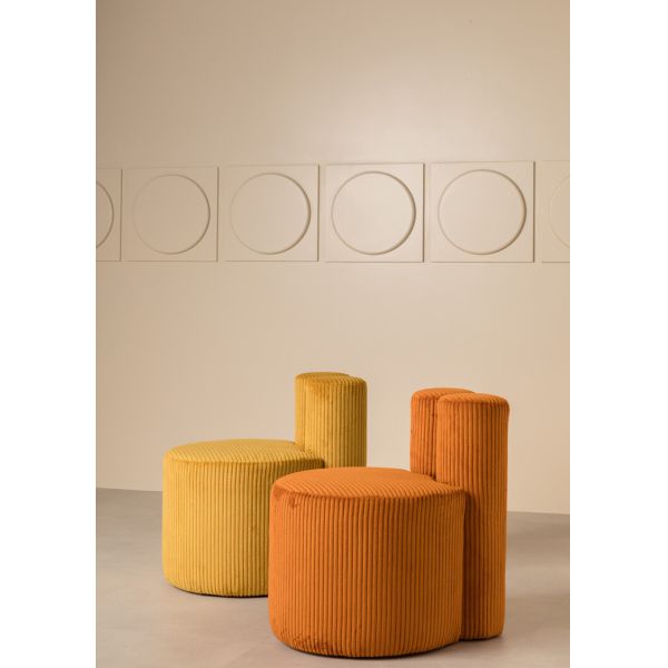 Fabric Leisure Chair orange Corduroy Shoe Changing Stool Lazy Sofa Chair