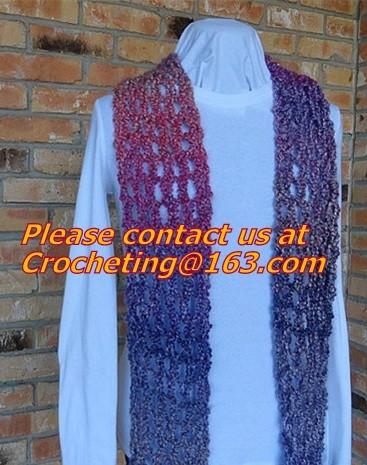 Fashion Accessory New Style Knitting Scarf Loopschal Wave Knit Scarf, Crocheted Ruffle Sca