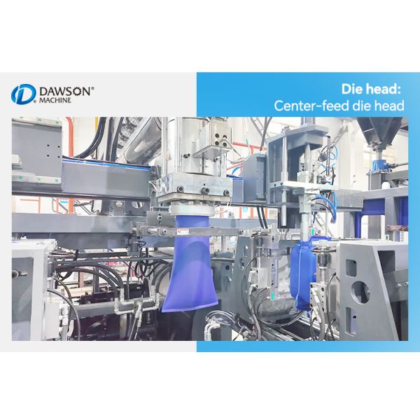 4 Screw Heating Zone Plastic Blow Molding Machine HDPE Jerrycan Bottle Production Line Clamping Force 270 KN Technology