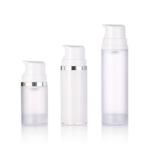 Stock White Cream Plastic Airless Pump Bottle for Lotion Facial Cleanser & Skin Care Serum 50ml/100ml/150ml Screen Printed