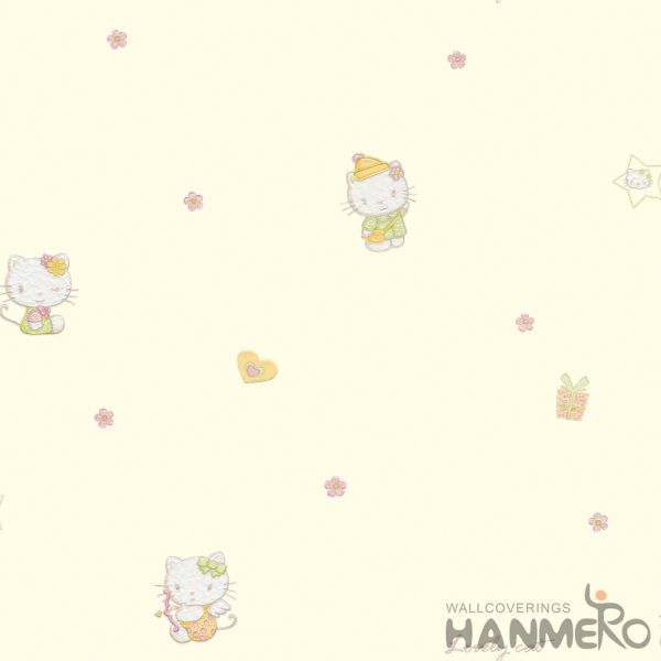 CE certificate Economical Hello Kitty Cartoon Wallpaper Kids Bedroom Decoration Wallcovering