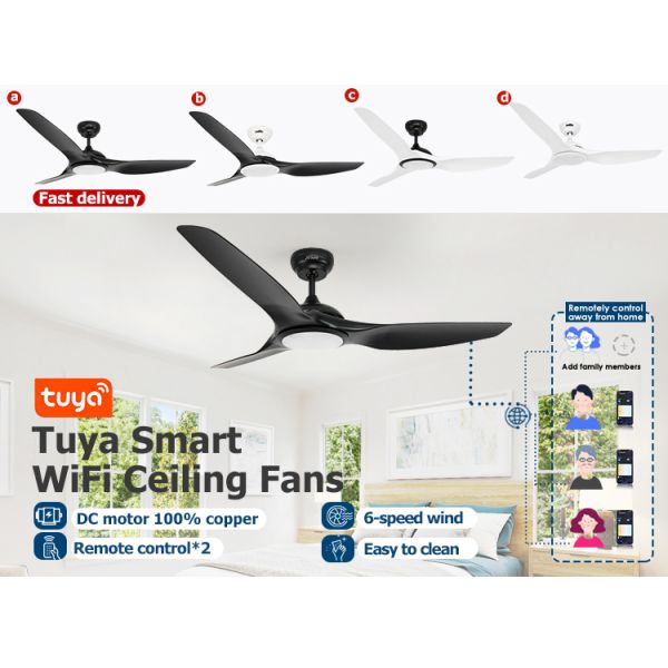 1stshine Fancy ABS Blades Ceiling Fan com Luz e Remote 6000K Temperatura de Cor