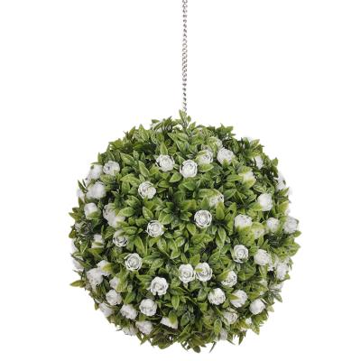 bolas artificiais da planta do PE de 42cm, do buxo artificial do falso da bola do Topiary da planta dos PP bolas decorativas