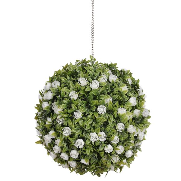 bolas artificiais da planta do PE de 42cm, do buxo artificial do falso da bola do Topiary da planta dos PP bolas decorativas