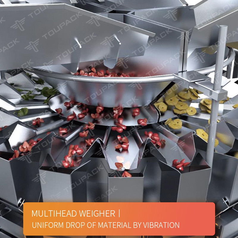 Смешанный Weigher Multihead легкой закускы машины упаковки Vffs сухофрукта системы упаковки