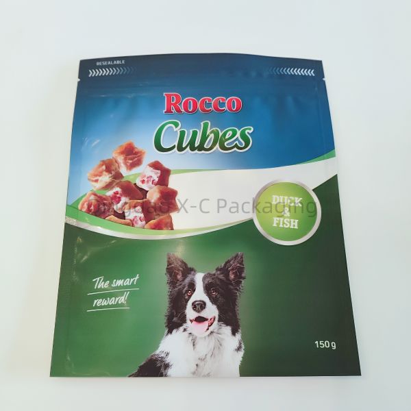 Alimentos para mascotas Bolsas de sello de 3 lados Coloridas Bolsas compostables Embalaje a prueba de humedad