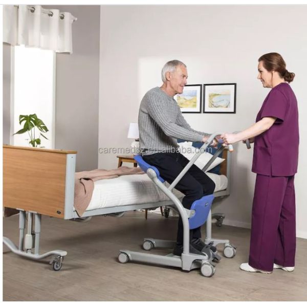 PU Mattress Stand Aid Aluminum Frame Foldable Wheelchair Rollator Rolling Walker