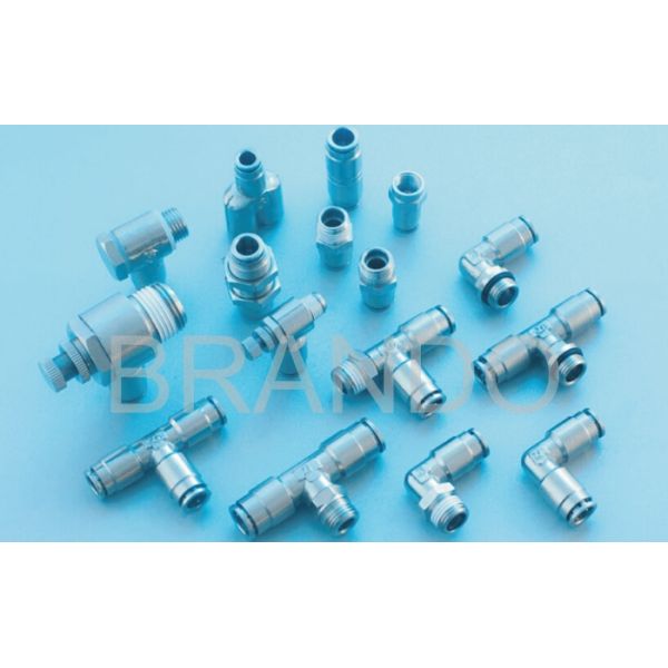 Metal Joint Quick Connect Pneumatic Fittings , Pneumatic Tube Fittings U Shaped