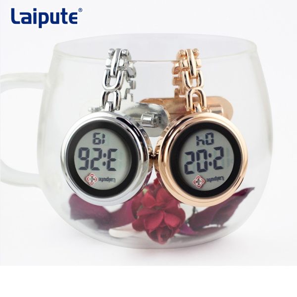 Organic Glass Nurses Clip On Fob Watch , Nurses Digital Fob Watch 9.5mm Thick