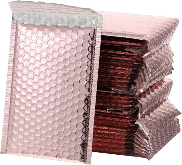 CTCX Hot Pink Plymor Bubble Mailer Shipping Plastic Mailer Bag Padded Envelopes Holographic Metallic Bubble Packages