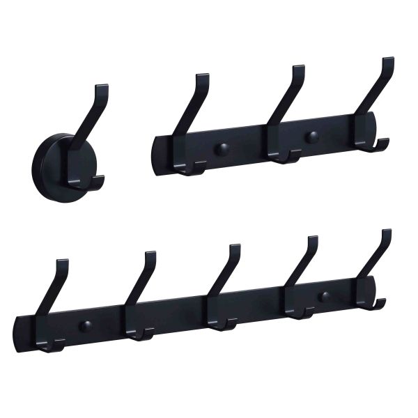 Double Hooks Aluminium Wall Hooks For Mudroom Bathroom Entryway