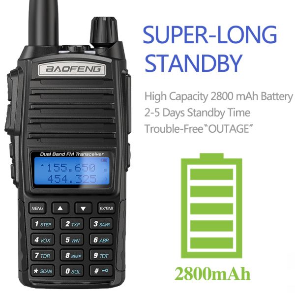 220g Black UV82 8W BAOFENG Dual Band 2 Way Walkie Talkie UV-82 and Top Selling Radio