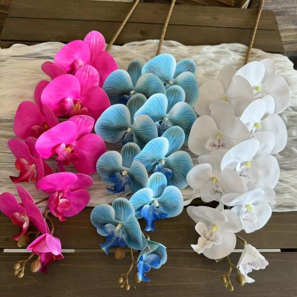 Phalaenopsis artificial flowers with a high-end touch, artificial flowers for wedding and home decoration, cross-border foreign trade wholesale