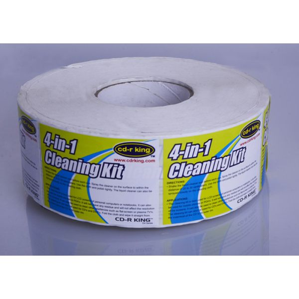 Customized glossy waterproof adhesive sticker label roll for cleaning kit packaging