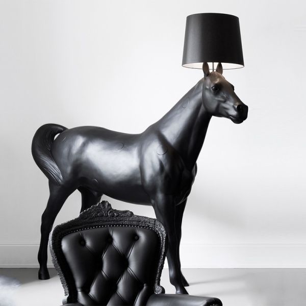 High quality nordic industrial custom e27 bulb metal Hourse tall standing floor lamp(WH-VFL-14)