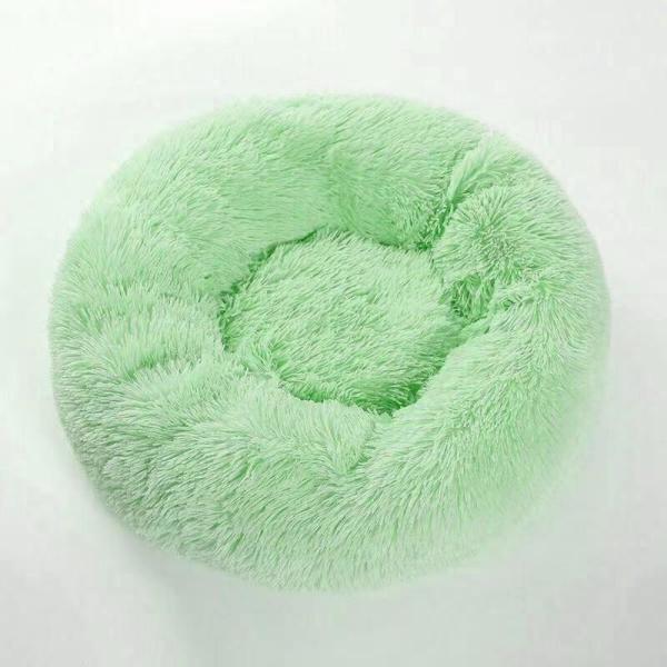 Hot Selling Long Plush Ocean Blue Puppy Nest Luxury Round Pet Dog Bed Round Houses for Sleeping Fluffy Warm Pet Nest