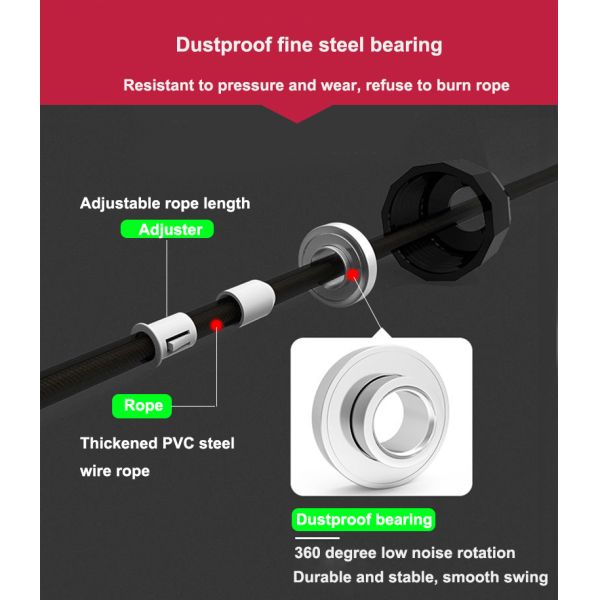 Веревочка носить веса ручки ZHIHUI 15.5cm пылезащитная прыгая регулируемая