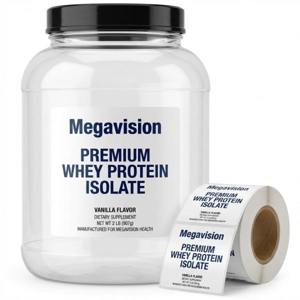 Custom Printed White BOPP Permanent Strong Adhesive Healthcare Vitamin Nutritional Supplement Product Packaging Label