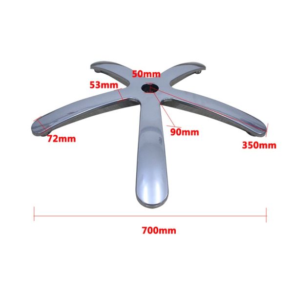 Metal Cold Plate Molding Home Silver Office Chair Base Diameter 700mm Weight 3.75kg