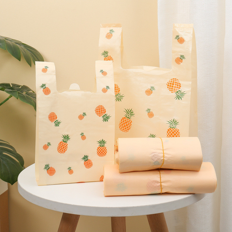 Custom Logo Printed Plastic Vest Bags for Supermarket Shopping and Takeaway Packaging