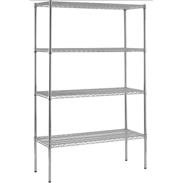 Classics 5 Tier Steel Wire Shelving Chrome Rack Unit In Work Place Commercial Grade