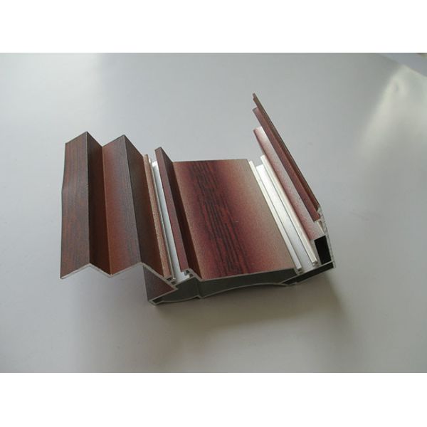 Mahogany Wooden Grain Transfer Aluminum Door Profiles For Door Cover