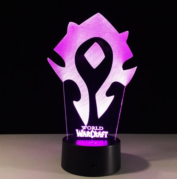 World Warcraft 7 Colors Change 3D LED Night Light with Remote Control Ideal For Birthday Gifts And Party Decoration