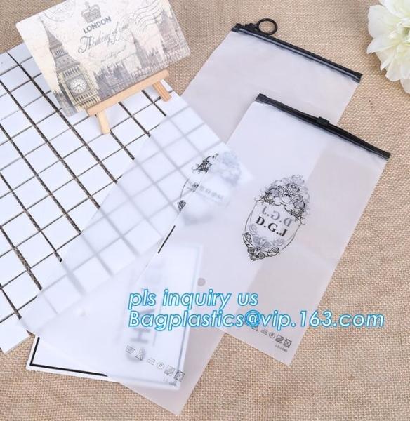 Matte Slider Frosted Plastic Packing Underdress Zipper Bag slider zip zipper bag clothing packing bags